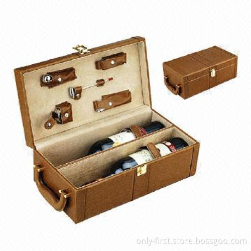 Leather Wine Gift Boxes, Customized Designs Welcomed